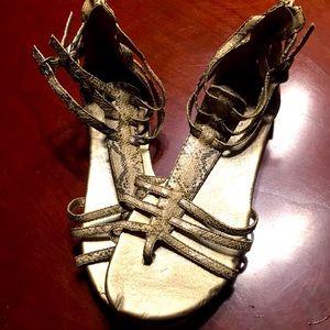 Snakeskin Sandals, Size 7